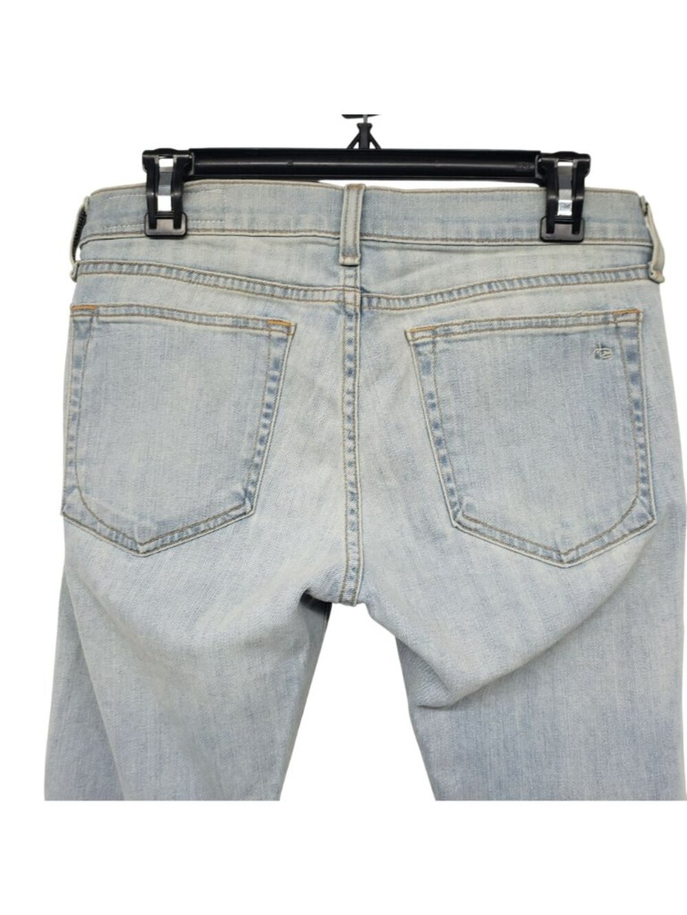 Rag & Bone Dre Capri Jeans 26 Norton Light Wash Blue Raw Cut Step Hem - Picture 7 of 14